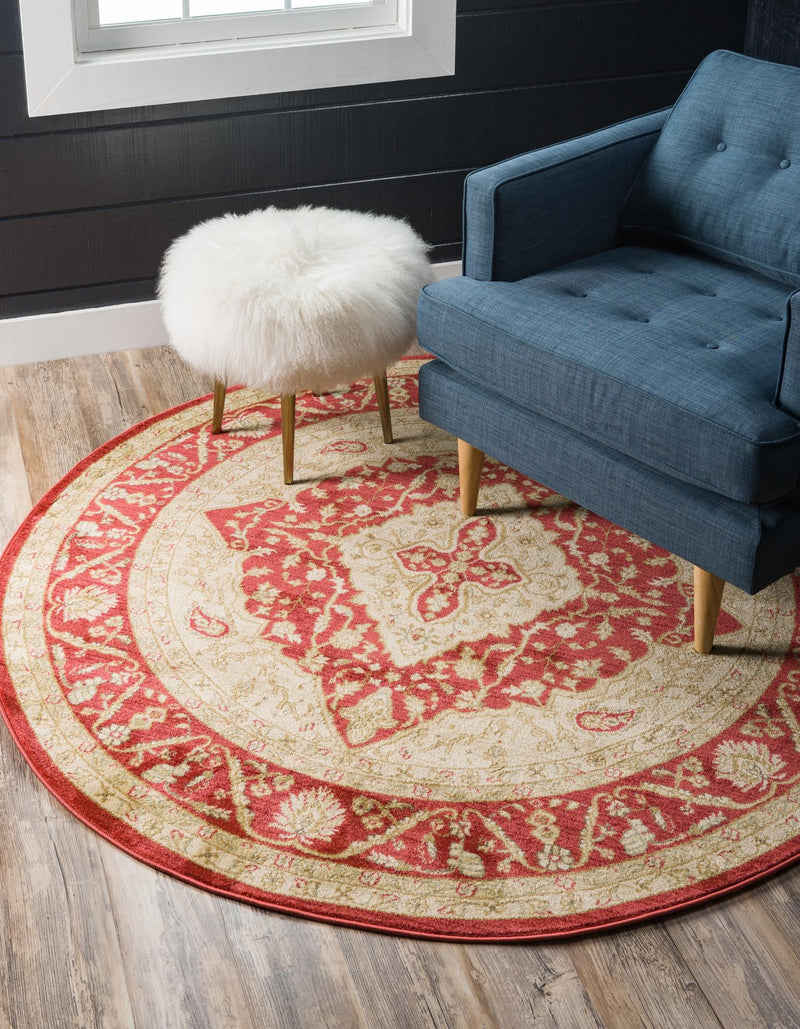 Chelsea Elegance Collection Area Rug - Twickenham Round Red lifestyle 41