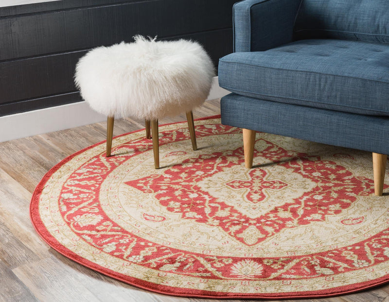 Chelsea Elegance Collection Area Rug - Twickenham Round Red lifestyle 53