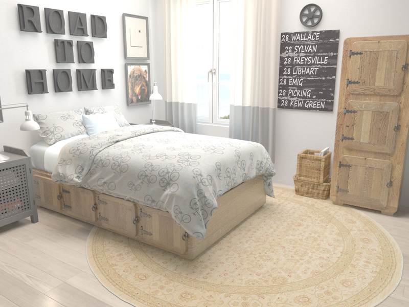 Chelsea Elegance Collection Area Rug - Hampton Round Cream lifestyle 32