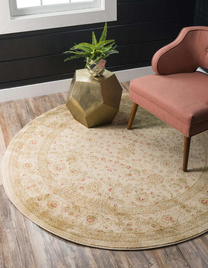 Chelsea Elegance Collection Area Rug - Hampton Round Cream lifestyle 20
