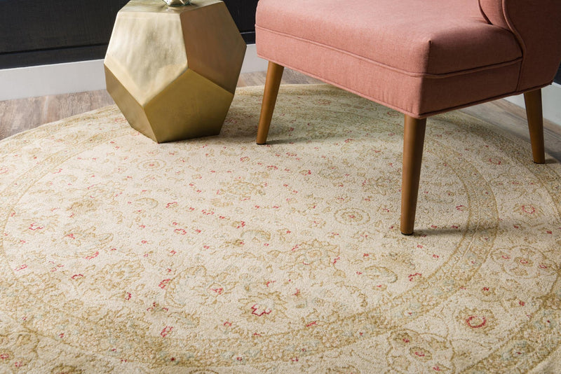 Chelsea Elegance Collection Area Rug - Hampton Round Cream lifestyle 37