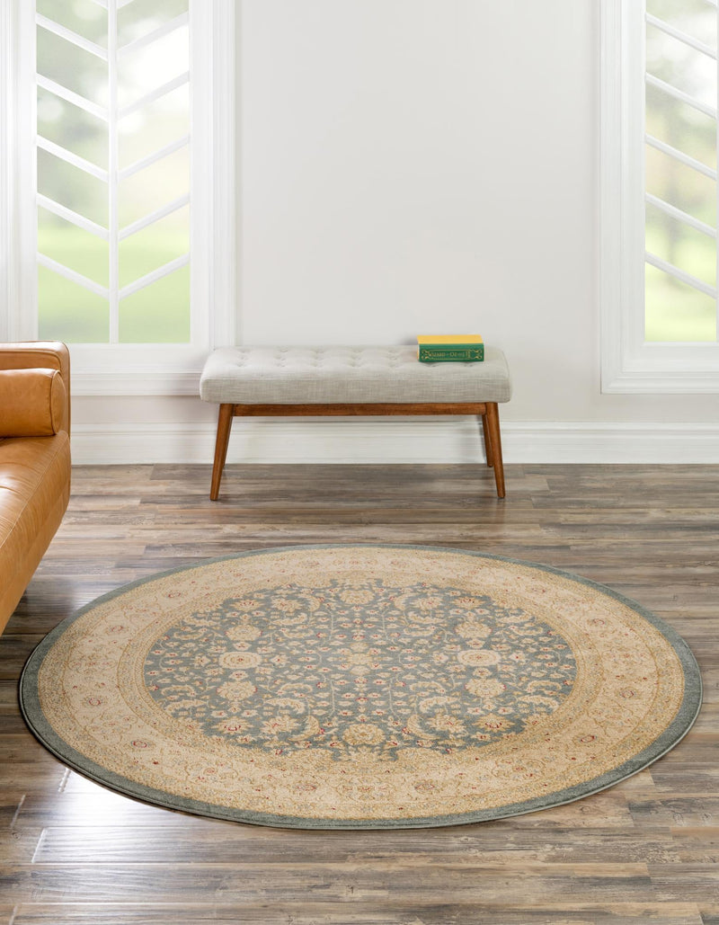 Chelsea Elegance Collection Area Rug - Hampton Round Blue lifestyle 27