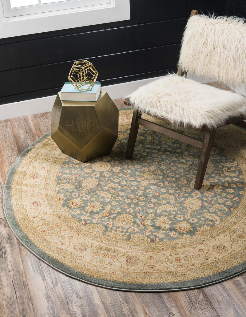 Chelsea Elegance Collection Area Rug - Hampton Round Blue lifestyle 29