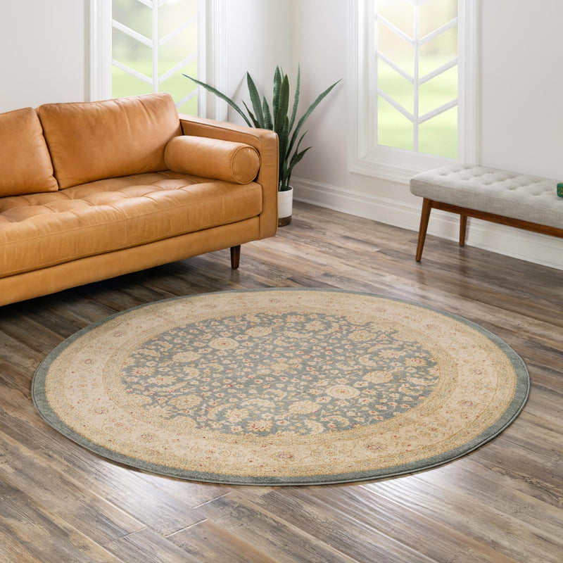 Chelsea Elegance Collection Area Rug - Hampton Round Blue lifestyle 71