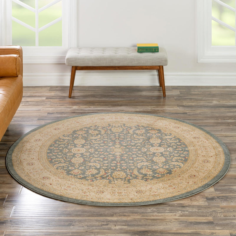 Chelsea Elegance Collection Area Rug - Hampton Round Blue lifestyle 72