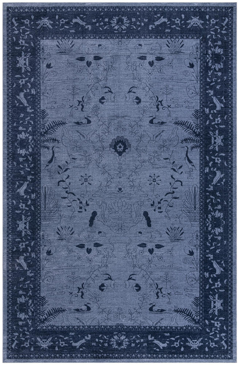 Horizon Collection Area Rug - Apex (Blue) Rectangular Blue lifestyle 15