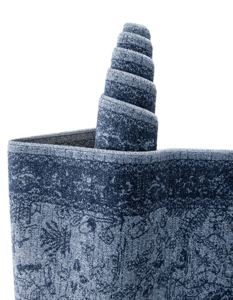 Horizon Collection Area Rug - Apex (Blue) Round Blue lifestyle 50