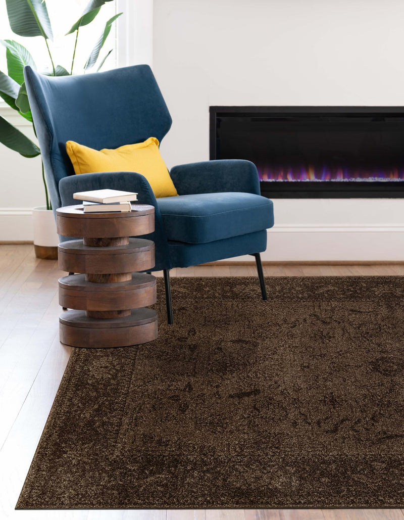 Horizon Collection Area Rug - Apex (Brown) Rectangular Brown lifestyle 52