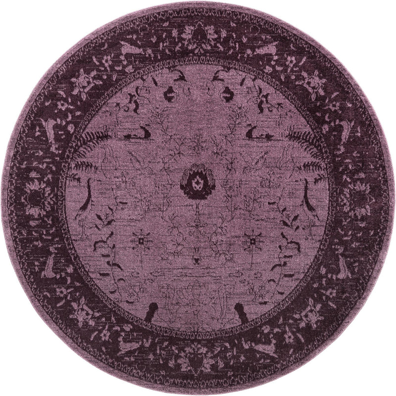 Horizon Collection Area Rug - Apex (Purple) Round Purple lifestyle 9