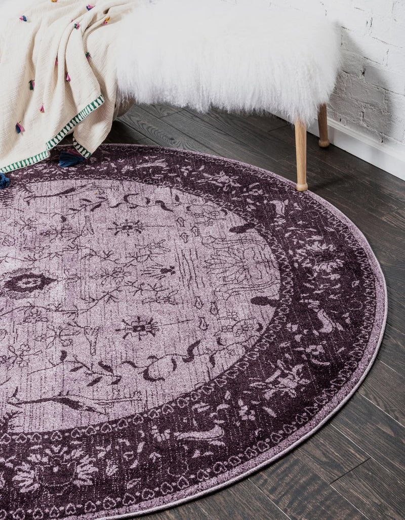 Horizon Collection Area Rug - Apex (Purple) Round Purple lifestyle 18