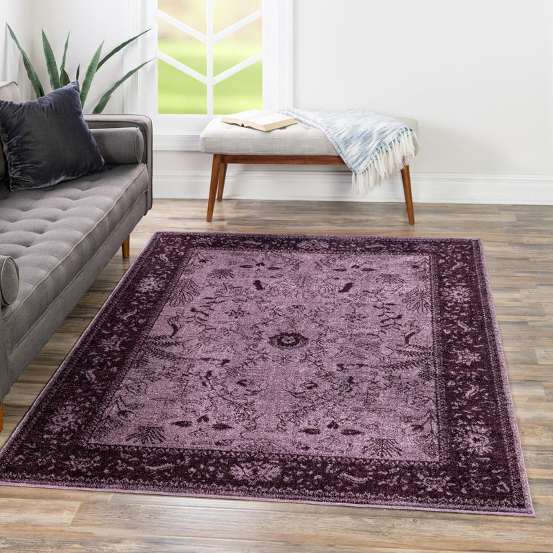 Horizon Collection Area Rug - Apex (Purple) Rectangular Purple lifestyle 54