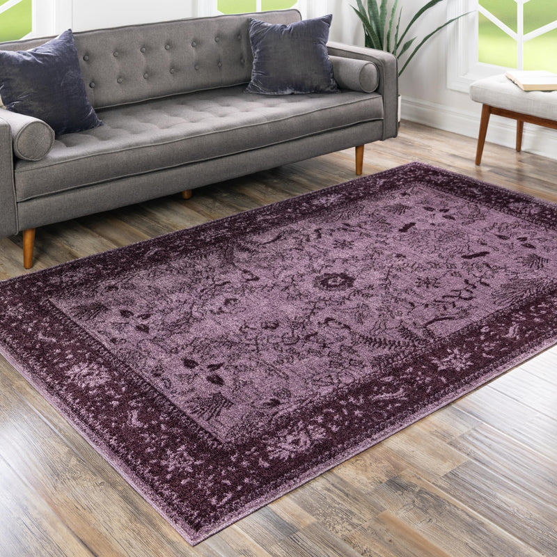Horizon Collection Area Rug - Apex (Purple) Rectangular Purple lifestyle 58