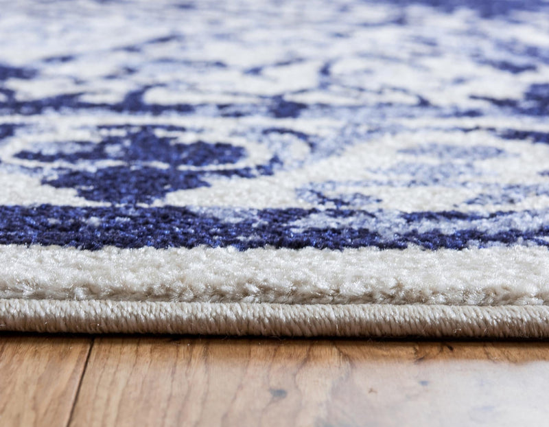 Horizon Collection Area Rug - Sierra Rectangle Ivory and Blue lifestyle 8