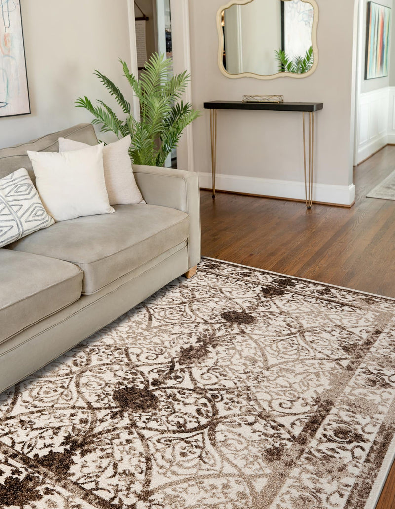Horizon Collection Area Rug - Sierra Rectangular Beige lifestyle 43