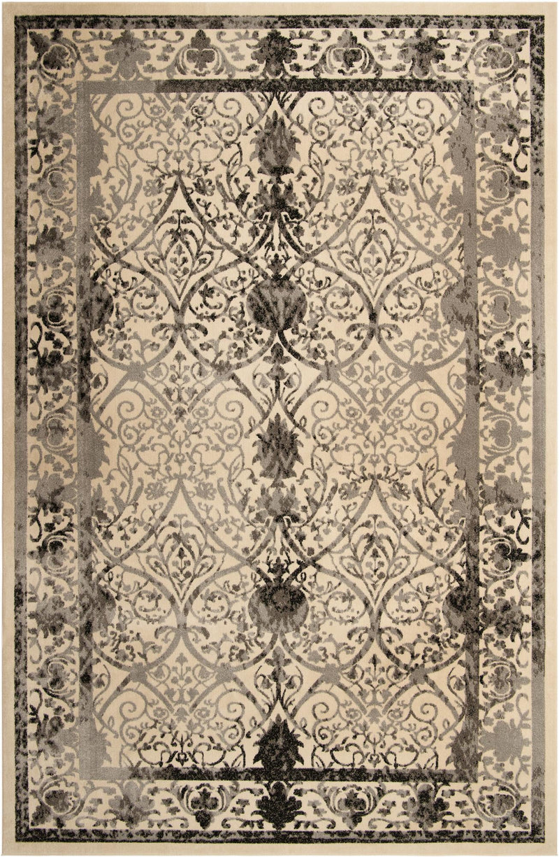 Horizon Collection Area Rug - Sierra Rectangular Ivory and Gray lifestyle 26