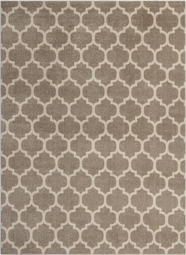 Lattice Gardens Collection Area Rug - Bloomfield (Light Brown) Rectangle Light Brown Main
