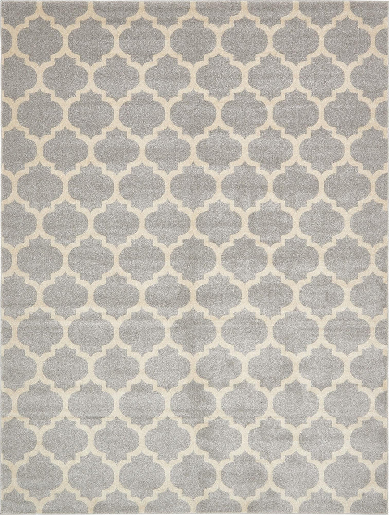 Lattice Gardens Collection Area Rug - Bloomfield (Light Gray) Rectangle Light Gray Main