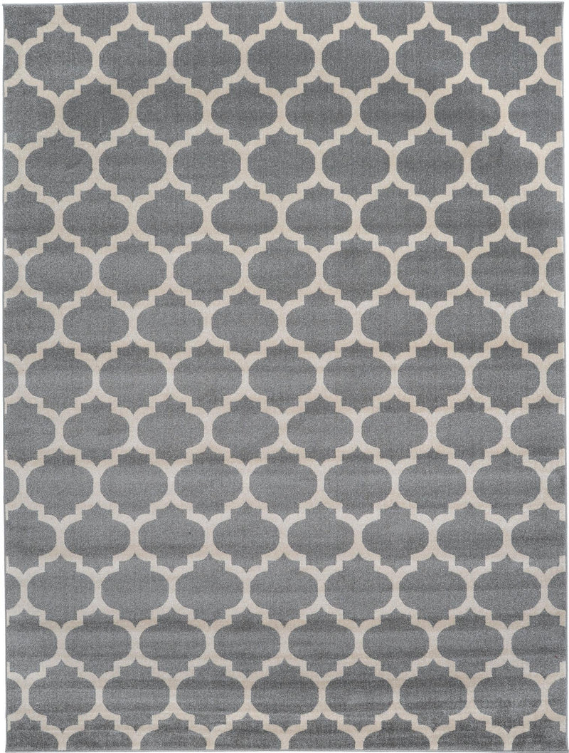 Lattice Gardens Collection Area Rug - Bloomfield (Dark Gray) Rectangle Dark Gray Main