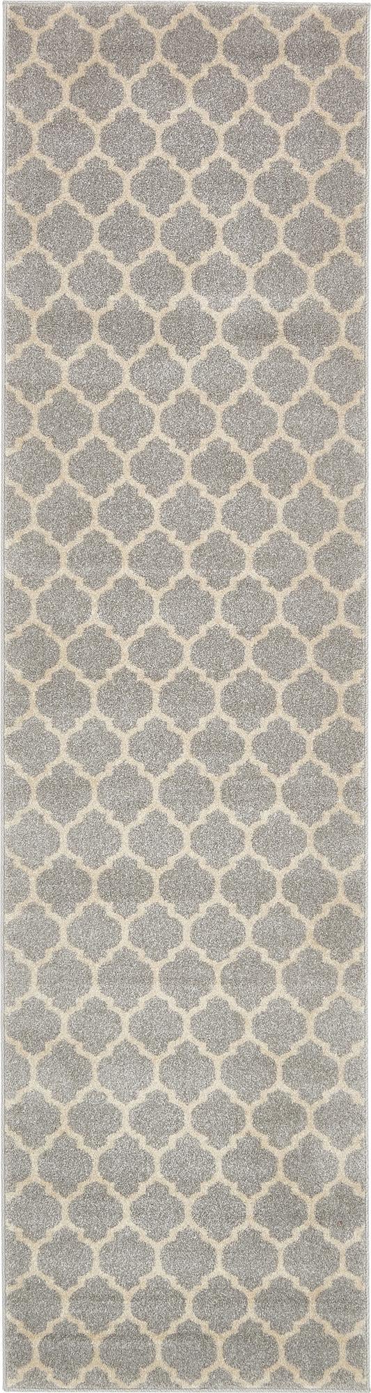 Lattice Gardens Collection Area Rug - Bloomfield (Light Gray) Runner Light Gray lifestyle 15