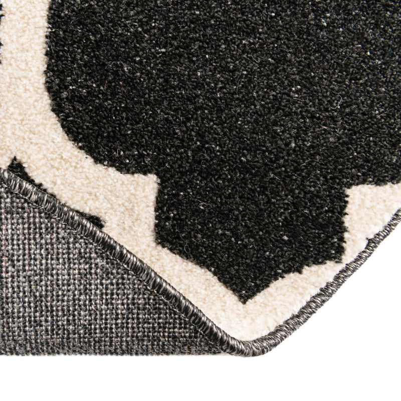 Lattice Gardens Collection Area Rug - Bloomfield (Black) Round Black lifestyle 66