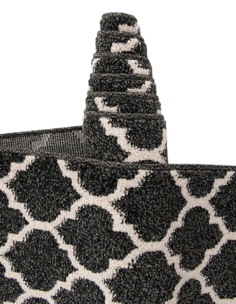 Lattice Gardens Collection Area Rug - Bloomfield (Black) Rectangular Black lifestyle 76