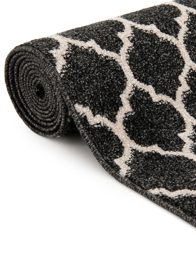 Lattice Gardens Collection Area Rug - Bloomfield (Black) Rectangular Black lifestyle 78