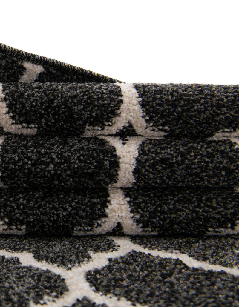 Lattice Gardens Collection Area Rug - Bloomfield (Black) Rectangular Black lifestyle 81