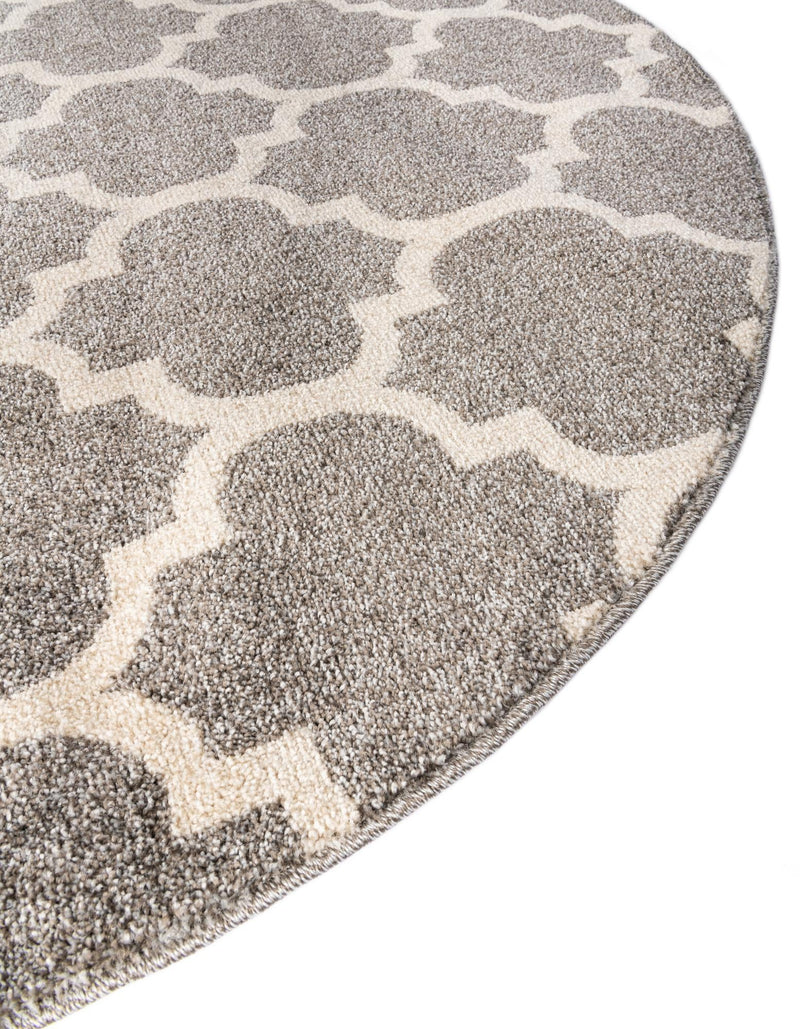 Lattice Gardens Collection Area Rug - Bloomfield (Dark Gray) Round Dark Gray lifestyle 38