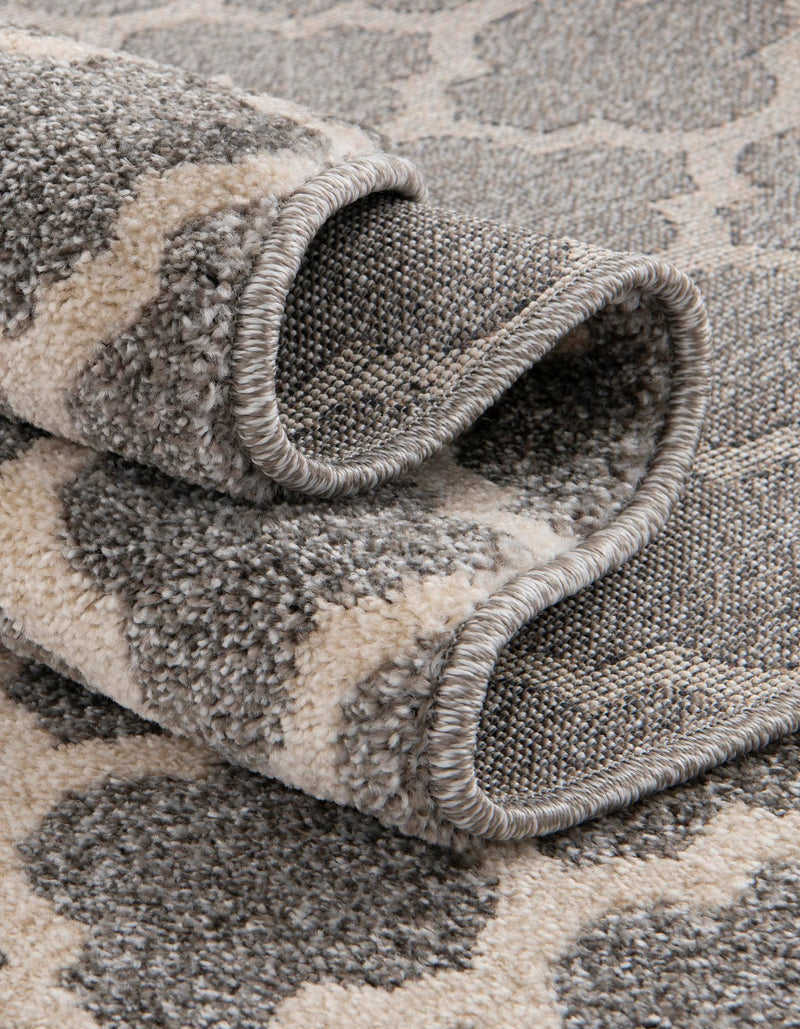 Lattice Gardens Collection Area Rug - Bloomfield (Dark Gray) Round Dark Gray lifestyle 62
