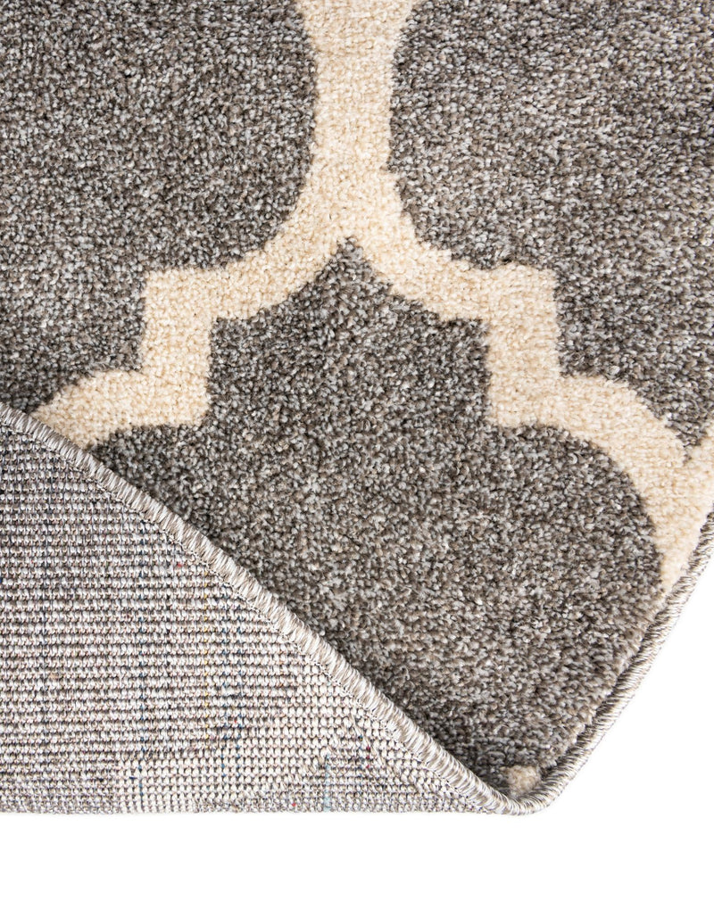 Lattice Gardens Collection Area Rug - Bloomfield (Dark Gray) Round Dark Gray lifestyle 70