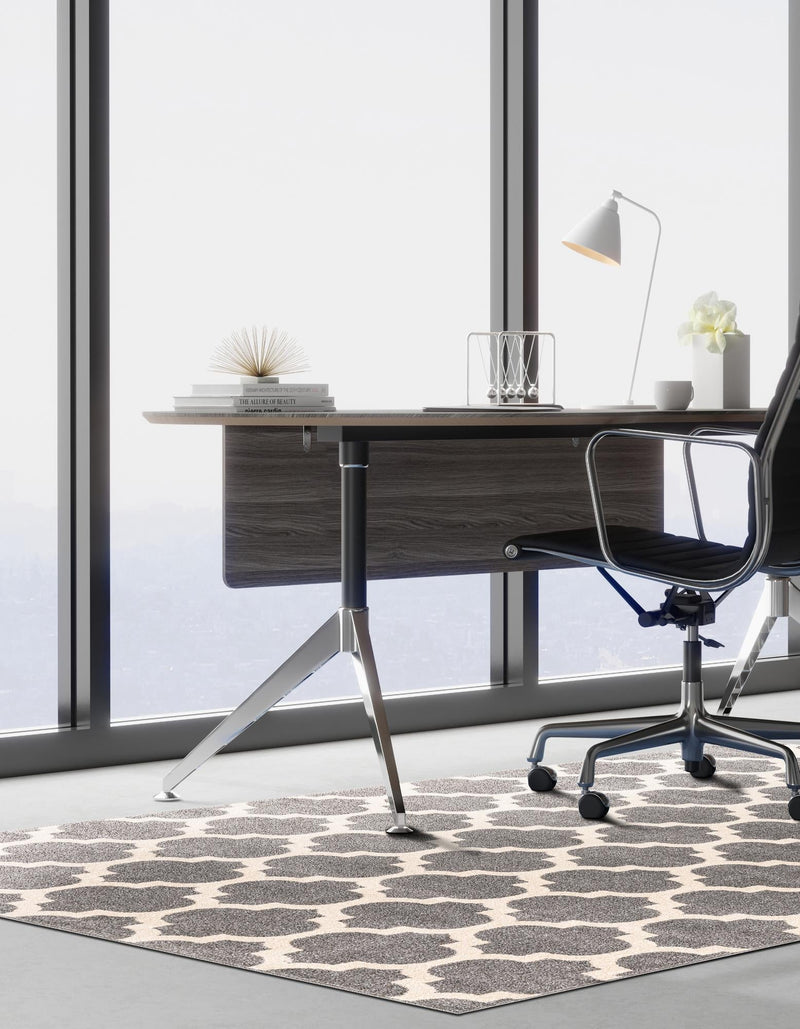 Lattice Gardens Collection Area Rug - Bloomfield (Dark Gray) Rectangular Dark Gray lifestyle 41