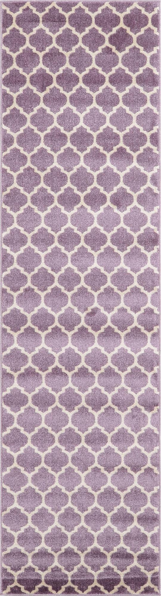 Lattice Gardens Collection Area Rug - Bloomfield (Light Violet) Runner Light Violet lifestyle 3