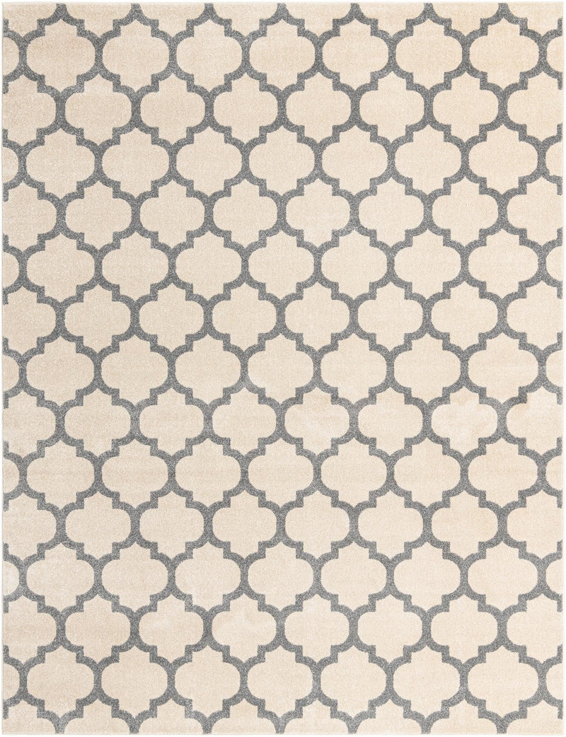 Lattice Gardens Collection Area Rug - Bloomfield (Beige and Gray) Rectangle Beige and Gray Main