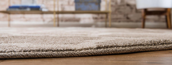 Lattice Gardens Collection Area Rug - Bloomfield (Light Brown) Round Light Brown lifestyle 29