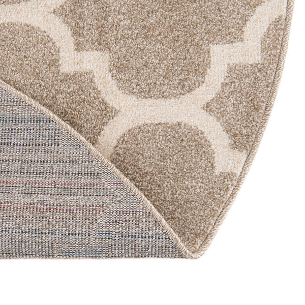 Lattice Gardens Collection Area Rug - Bloomfield (Light Brown) Round Light Brown lifestyle 72