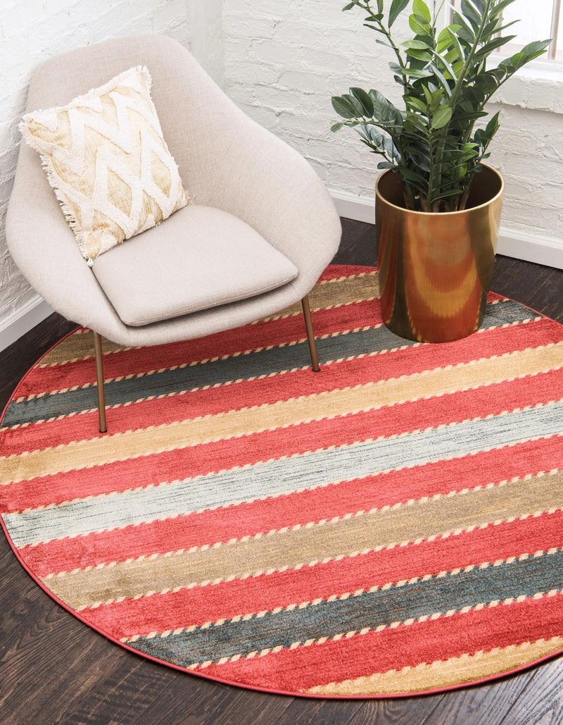Zagros Oasis Collection Area Rug - Behbahan Round Multi lifestyle 30