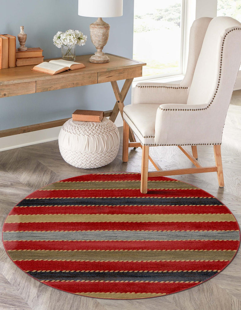 Zagros Oasis Collection Area Rug - Behbahan Round Multi lifestyle 68