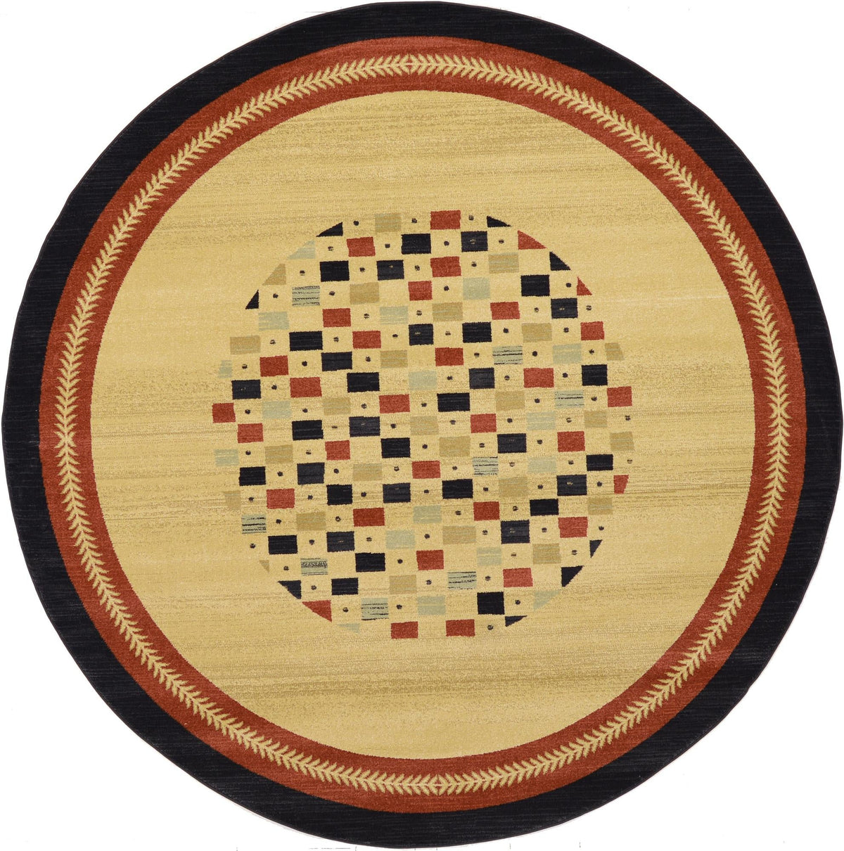 Zagros Oasis Collection Area Rug - Marivan Round Beige Main