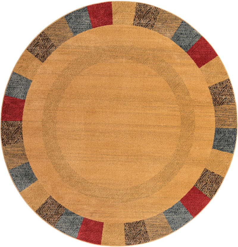 Zagros Oasis Collection Area Rug - Aligoodarz Round Beige lifestyle 15