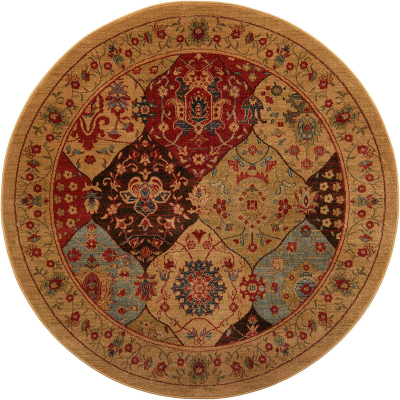 Chelsea Elegance Collection Area Rug - Camden Round Tan lifestyle 24
