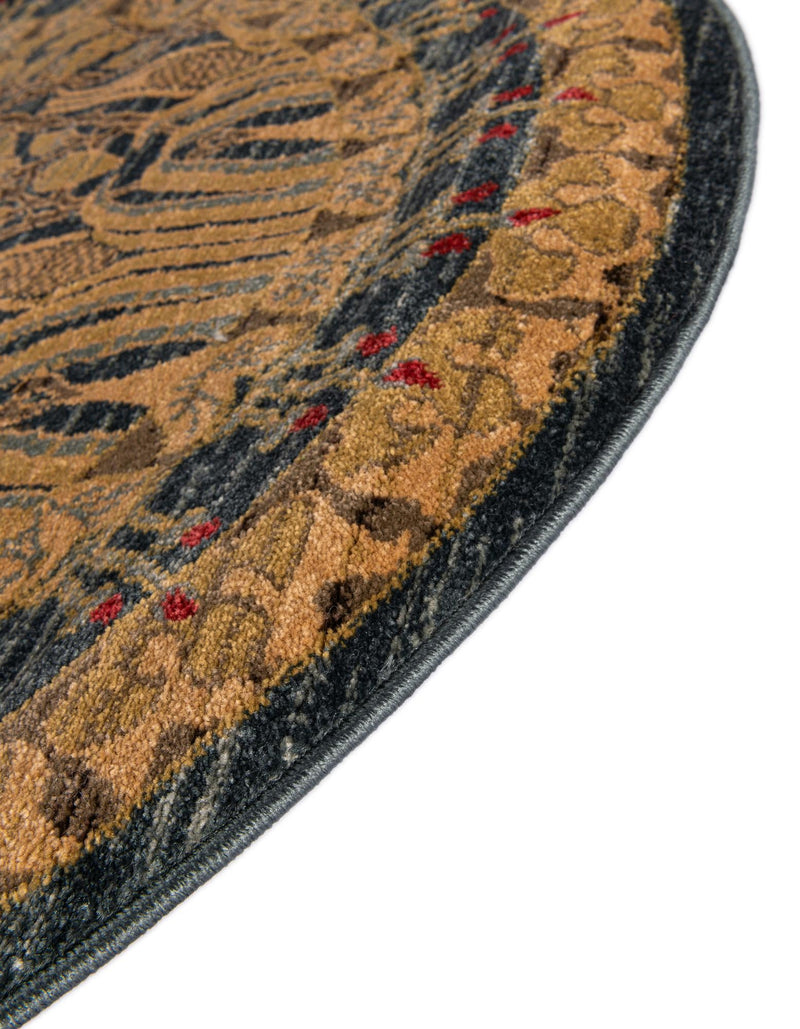 Chelsea Elegance Collection Area Rug - Brompton (Navy Blue) Round Navy Blue lifestyle 34