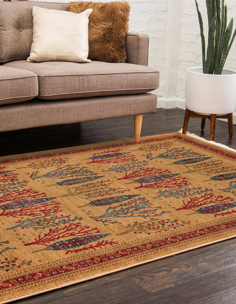 Zagros Oasis Collection Area Rug - Ilam Rectangular Tan lifestyle 33