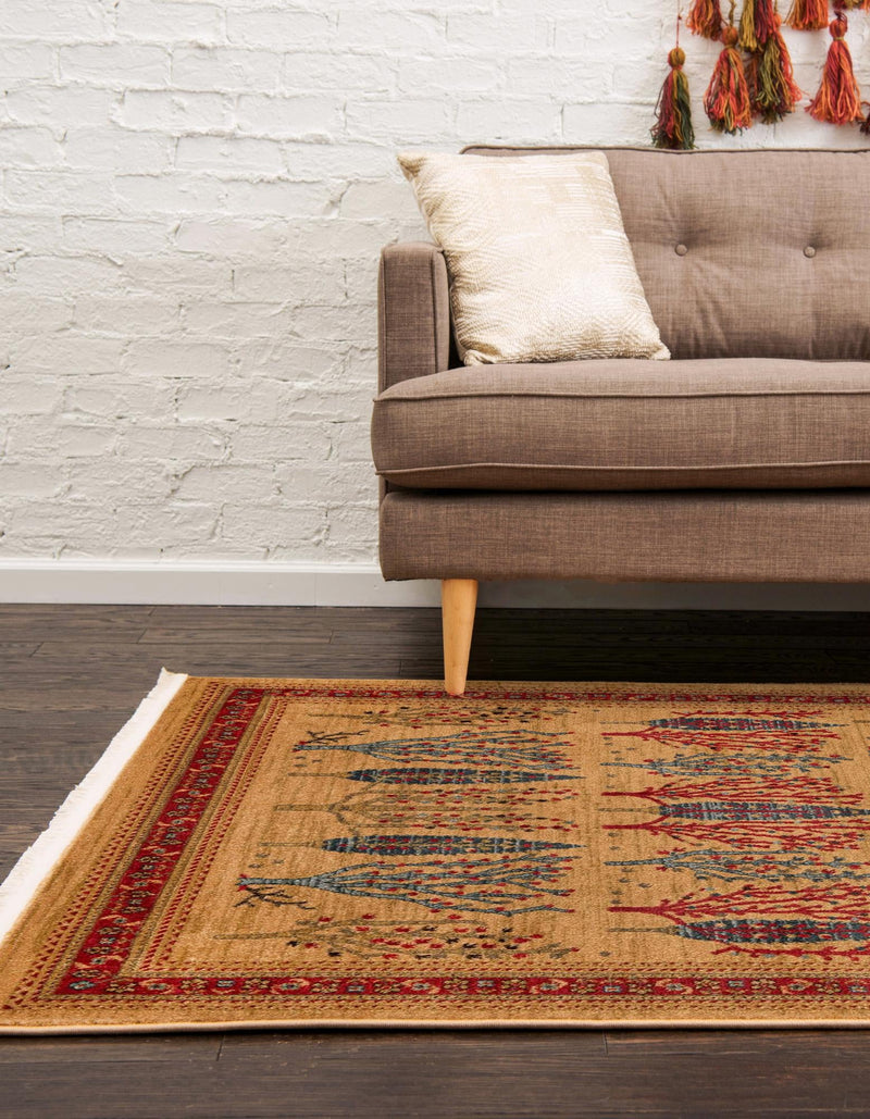 Zagros Oasis Collection Area Rug - Ilam Rectangular Tan lifestyle 36