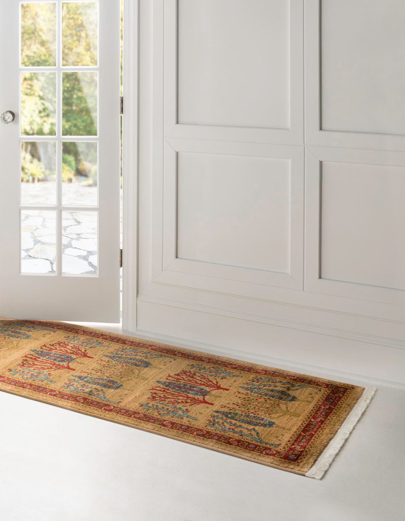 Zagros Oasis Collection Area Rug - Ilam Runner Tan lifestyle 34
