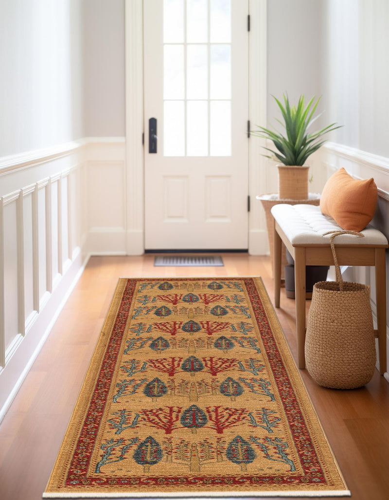 Zagros Oasis Collection Area Rug - Ilam Runner Tan lifestyle 41