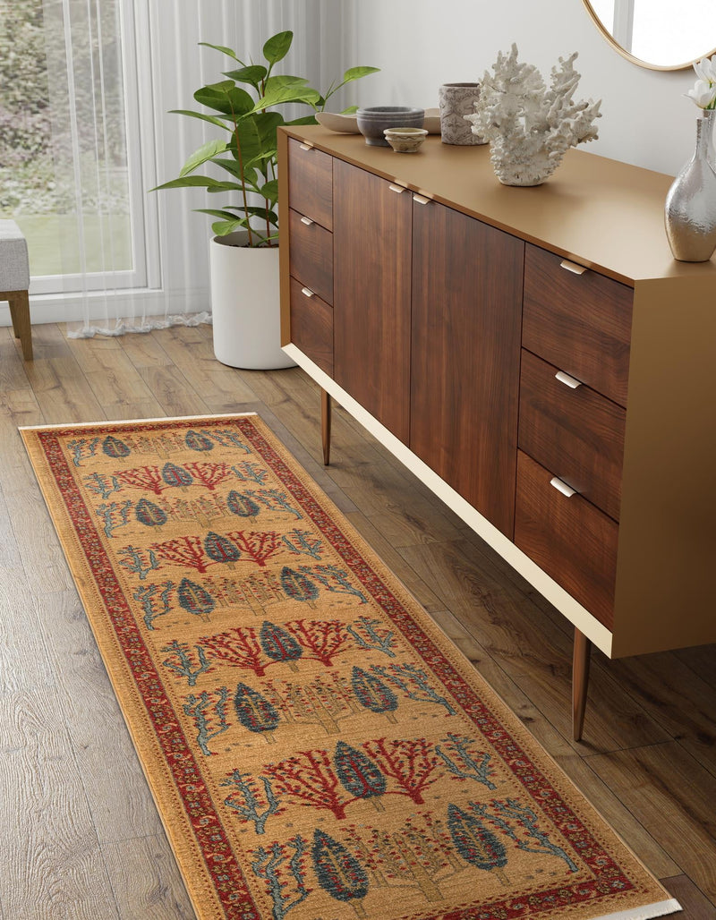 Zagros Oasis Collection Area Rug - Ilam Runner Tan lifestyle 45