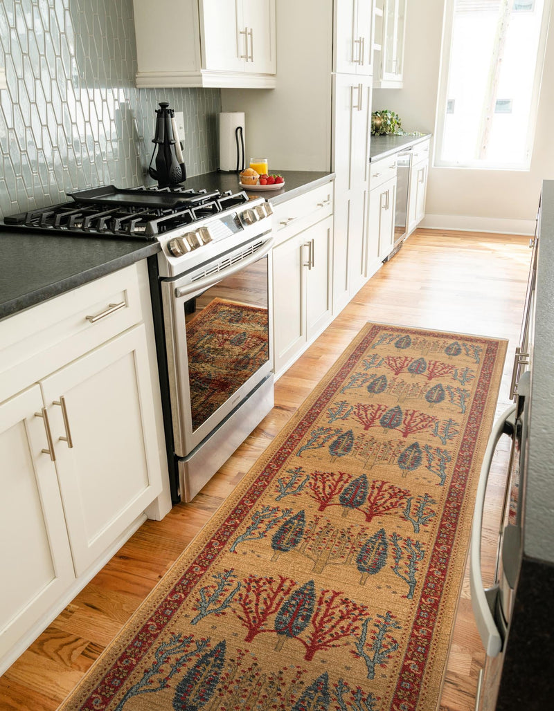Zagros Oasis Collection Area Rug - Ilam Runner Tan lifestyle 49