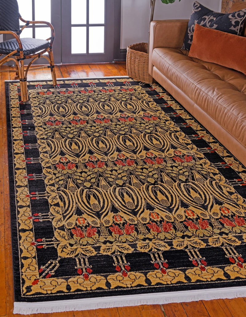 Chelsea Elegance Collection Area Rug - Brompton (Black) Rectangle Black lifestyle 3