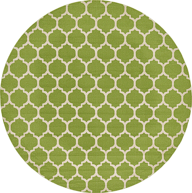 Lattice Gardens Collection Area Rug - Bloomfield (Light Green) Round Light Green lifestyle 14