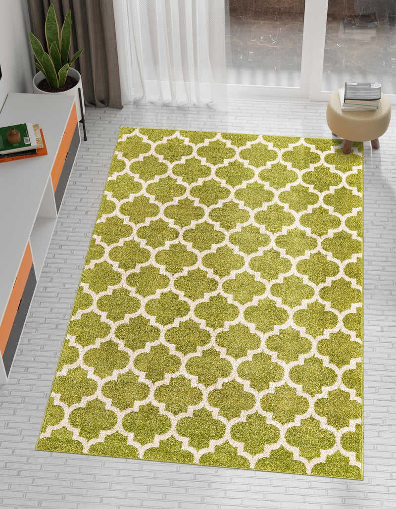 Lattice Gardens Collection Area Rug - Bloomfield (Light Green) Rectangular Light Green lifestyle 21